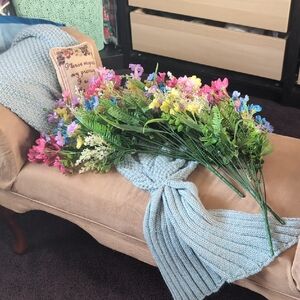 Ashland Pink Yellow Blue Purple Mixed Faux Wildflower Spray